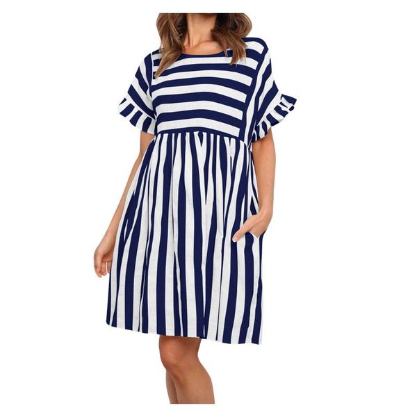 ethnic clothing women dresses striped ruffled sleeve mini party dress round neck stitching a-line summer pockets vestidos, Red
ethnic clothing women dresses striped ruffled sleeve mini party dress round neck stitching a-line summer pockets vestidos, Red