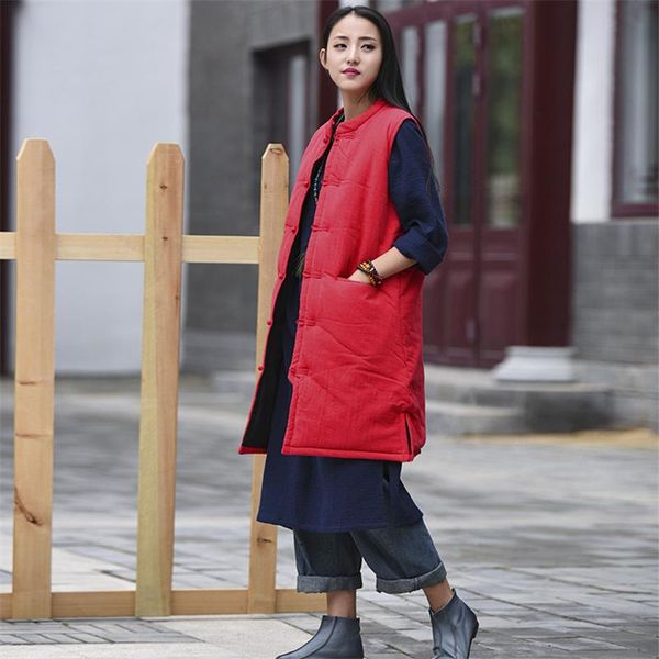 women's vests johnature autumn women vest coats cotton linen cardigan 2021 winter vintage button pockets thick warm fall clothing, Black;white
women's vests johnature autumn women vest coats cotton linen cardigan 2021 winter vintage button pockets thick warm fall clothing, Black;white