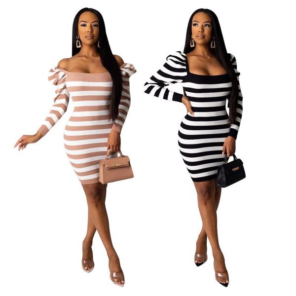 casual dresses women puff sleeve dress striped print long winter 2021elegant square collar mini party bodycon vestidos, Black;gray
casual dresses women puff sleeve dress striped print long winter 2021elegant square collar mini party bodycon vestidos, Black;gray
