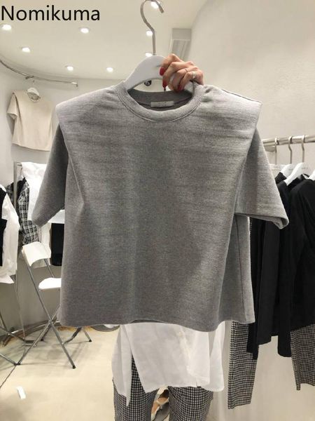 women's t-shirt nomikuma korean 2021 spring short sleeve t shirts causal solid o-neck graphic tees women elegant tshirt mujer camisetas, White
women's t-shirt nomikuma korean 2021 spring short sleeve t shirts causal solid o-neck graphic tees women elegant tshirt mujer camisetas, White
