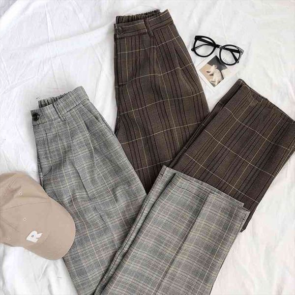 lattice high waist suit casual womens pants elastic plaid straight harem trouser women vintage wide leg bottoms, Black;white
lattice high waist suit casual womens pants elastic plaid straight harem trouser women vintage wide leg bottoms, Black;white