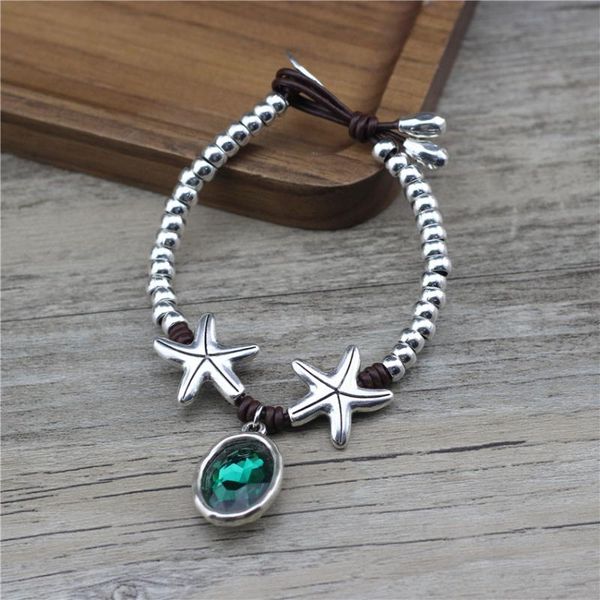 fashion jewelry vintage summer braided genuine leather bracelet for women crystal starfish charm accessory low0831lb bracelets, Golden;silver
fashion jewelry vintage summer braided genuine leather bracelet for women crystal starfish charm accessory low0831lb bracelets, Golden;silver