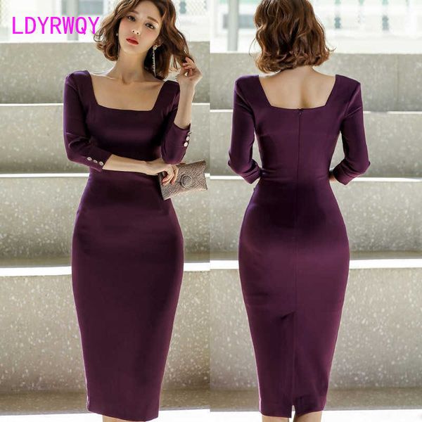 winter korean version of the ladies temperament slim fashion professional package hip dress female 210603, Black;gray
winter korean version of the ladies temperament slim fashion professional package hip dress female 210603, Black;gray