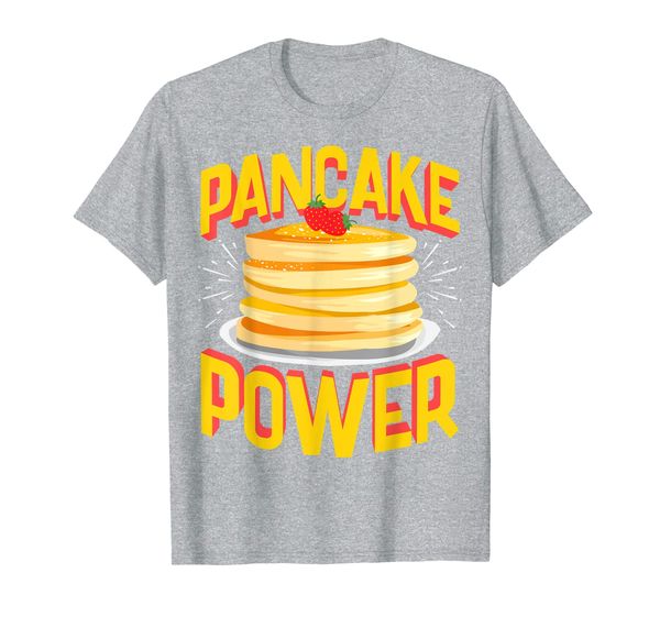 funny pancake power, bodybuilding pre-workout t-shirt, White;black