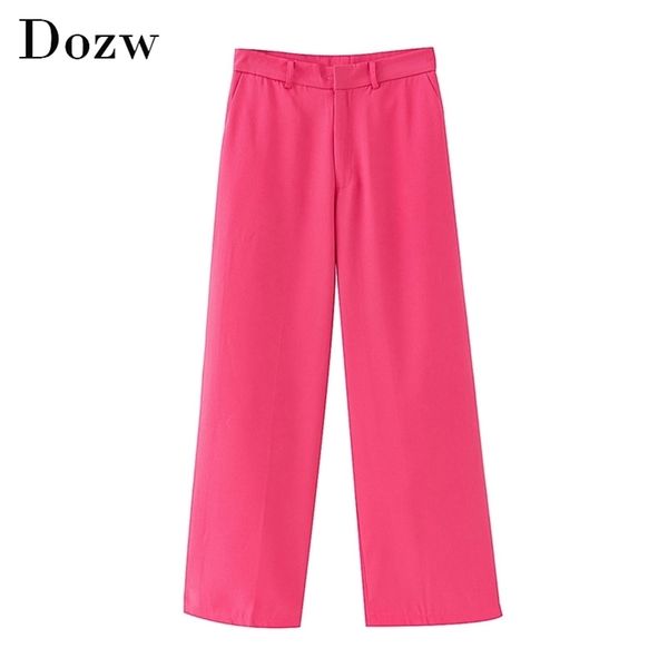 women office wear rose wide leg pants high waist chic full length zipper fly solid casual ladies trousers 210515, Black;white
women office wear rose wide leg pants high waist chic full length zipper fly solid casual ladies trousers 210515, Black;white
