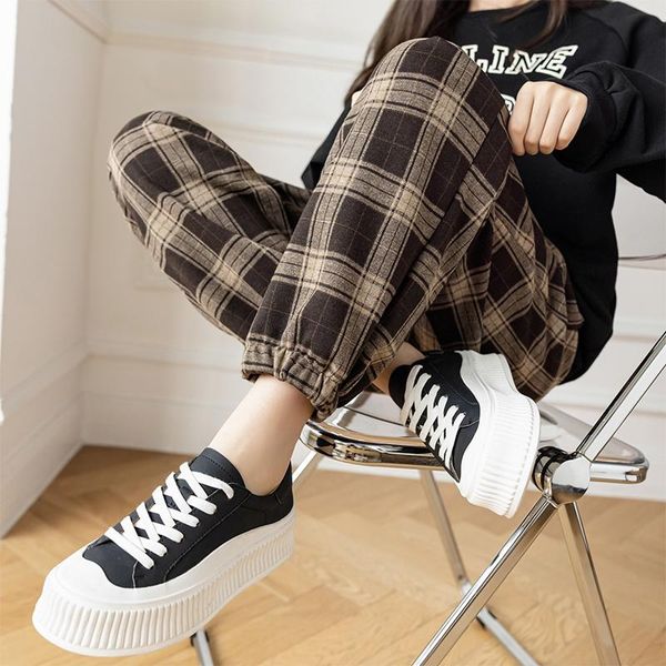women's pants & capris 2021 plaid female elastic waist smoke han edition loose strand foot casual show thin haroun, Black;white
women's pants & capris 2021 plaid female elastic waist smoke han edition loose strand foot casual show thin haroun, Black;white