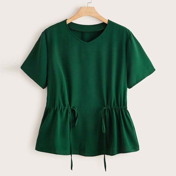 plus size blouse women 2021 summer v neck short sleeve casual green belted large ladies tunic women's blouses & shirts, White
plus size blouse women 2021 summer v neck short sleeve casual green belted large ladies tunic women's blouses & shirts, White