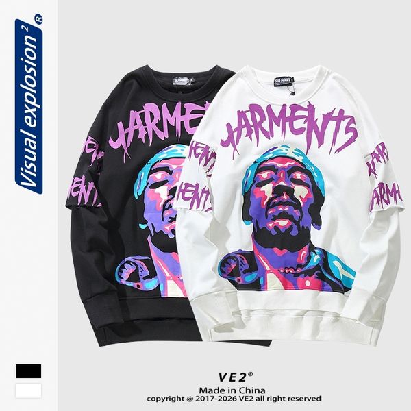 ve2 autumn and winter new rap hip hop fake two t-shirts weiyi chaopai high street long sleeve t-shirt, Black
ve2 autumn and winter new rap hip hop fake two t-shirts weiyi chaopai high street long sleeve t-shirt, Black