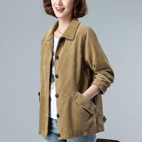 women's jackets spring and autumn wicker velvet jacket short 2021 temperament pocket button solid color loose woman, Black;brown
women's jackets spring and autumn wicker velvet jacket short 2021 temperament pocket button solid color loose woman, Black;brown