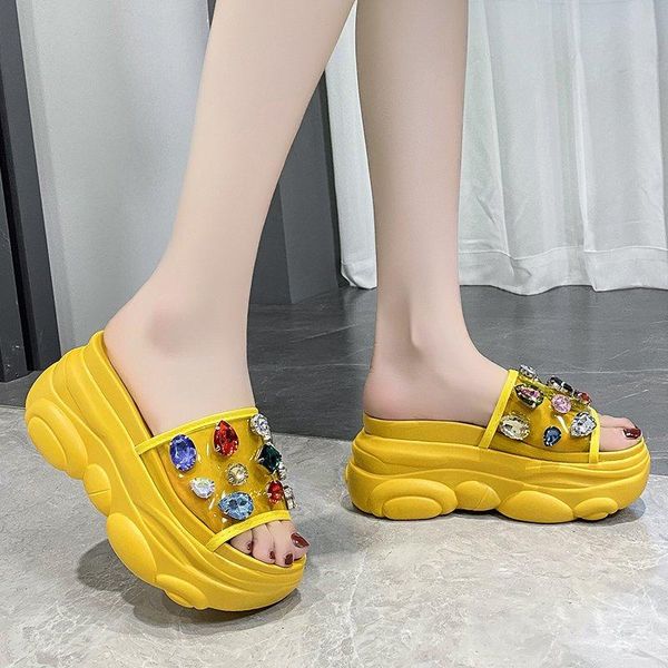 slippers rimocy 2021 summer women platform rhinestone sandals pvc transparent open toe woman thick bottom yellow beach slides, Black
slippers rimocy 2021 summer women platform rhinestone sandals pvc transparent open toe woman thick bottom yellow beach slides, Black
