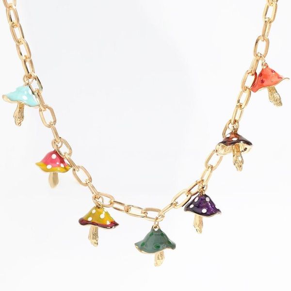 chains creative ins multi-layer alloy oil dripping mushroom pendant hip-hop european and american necklace female trend, Silver
chains creative ins multi-layer alloy oil dripping mushroom pendant hip-hop european and american necklace female trend, Silver