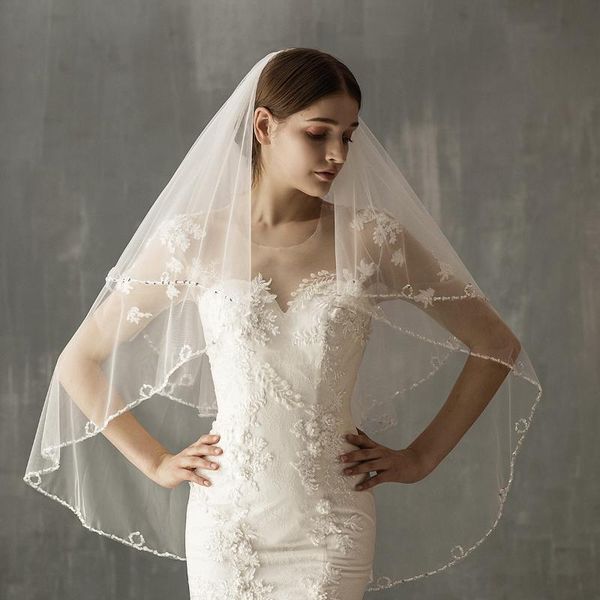 bridal veils elegant elbow length wedding veil crystal beads edge 2-layer highly elastic mesh for travel studio po v643, Black
bridal veils elegant elbow length wedding veil crystal beads edge 2-layer highly elastic mesh for travel studio po v643, Black
