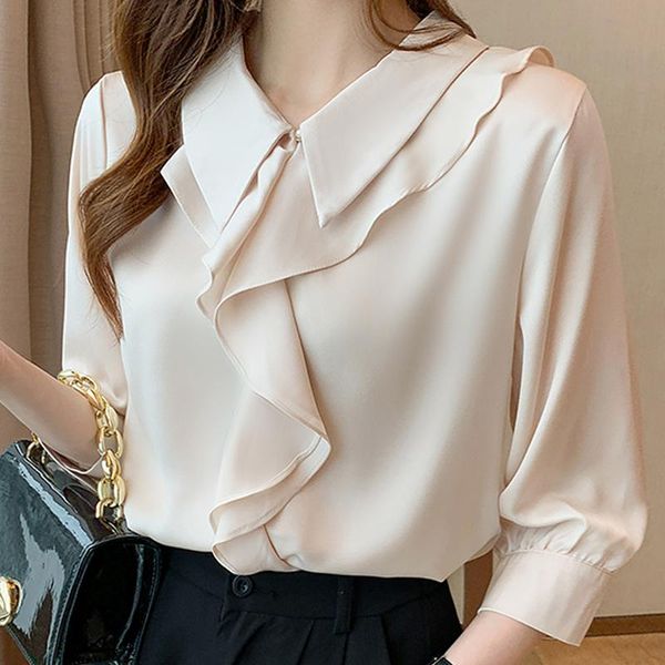 women's blouses & shirts blouse women ruffles chiffon shirt blusas mujer de moda 2021 turn down collar femme e936, White
women's blouses & shirts blouse women ruffles chiffon shirt blusas mujer de moda 2021 turn down collar femme e936, White