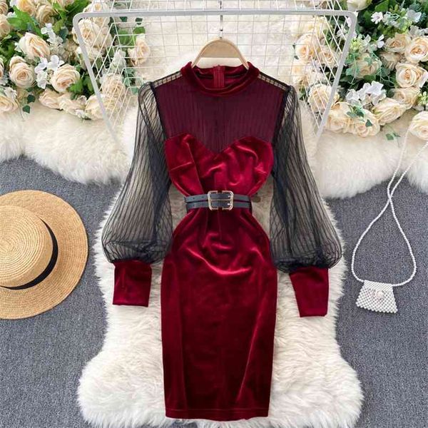 autumn winter through mesh patchwork stitching puff sleeve dress retro o-neck velvet short slim waist mini vestidos uk987 210506, Black;gray
autumn winter through mesh patchwork stitching puff sleeve dress retro o-neck velvet short slim waist mini vestidos uk987 210506, Black;gray