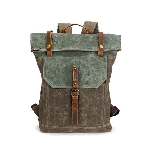 backpack men's rucksack crazy horse leather bag retro travel canvas waterproof
backpack men's rucksack crazy horse leather bag retro travel canvas waterproof