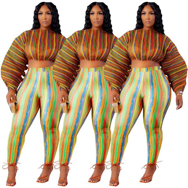 women's two piece pants 2021 big size women clothing color striped sets autumn o-neck puffy sleeve crop skinny casual outfits, White
women's two piece pants 2021 big size women clothing color striped sets autumn o-neck puffy sleeve crop skinny casual outfits, White