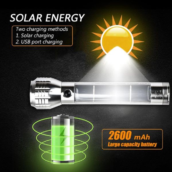 solar charge led energy saving torch usb rechargeable zoomable emergency flashilight flashlights torches 
solar charge led energy saving torch usb rechargeable zoomable emergency flashilight flashlights torches