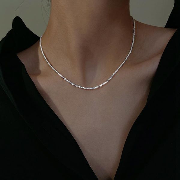 korean fashion sparkling simple silver short necklace for women luxury girl clavicle chain jewelry gift chokers, Golden;silver
korean fashion sparkling simple silver short necklace for women luxury girl clavicle chain jewelry gift chokers, Golden;silver