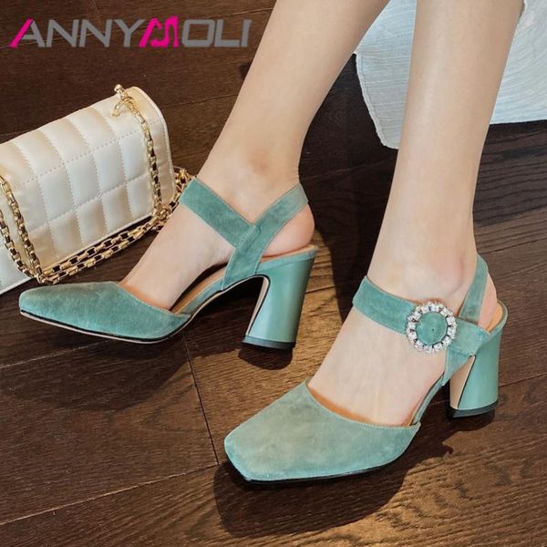 dress shoes annymoli crystal kid suede high heel square toe slingbacks women pumps buckle thick heels ladies summer green black
dress shoes annymoli crystal kid suede high heel square toe slingbacks women pumps buckle thick heels ladies summer green black