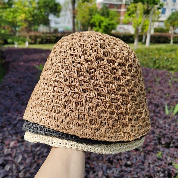 womens straw hat chinese paper hand made panama uv protection visor beach bucket foldable female summer caps wide brim hats, Blue;gray
womens straw hat chinese paper hand made panama uv protection visor beach bucket foldable female summer caps wide brim hats, Blue;gray