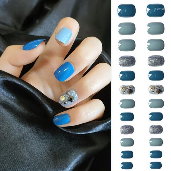 24pcs/box haze blue false nail art tips full cover short nails detachable ballerina glitter fake1, Red;gold
24pcs/box haze blue false nail art tips full cover short nails detachable ballerina glitter fake1, Red;gold