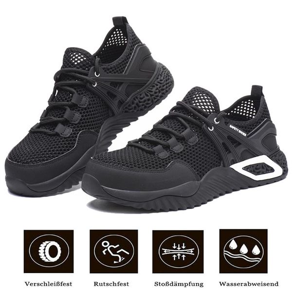 boots sitaile mesh safety shoes man steel cap toe anti-smashing work anti-odor construction sneakers puncture-proof, Black
boots sitaile mesh safety shoes man steel cap toe anti-smashing work anti-odor construction sneakers puncture-proof, Black