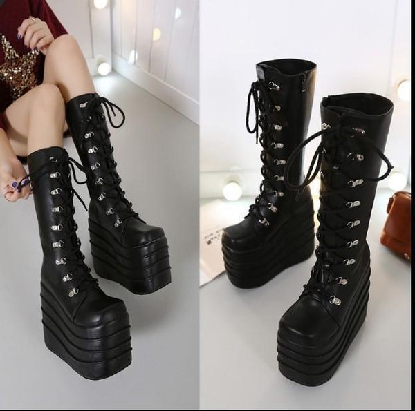 boots 2021 punk wind high shoe thick bottom dark tie shoes women big head show cos 16cm1, Black
boots 2021 punk wind high shoe thick bottom dark tie shoes women big head show cos 16cm1, Black
