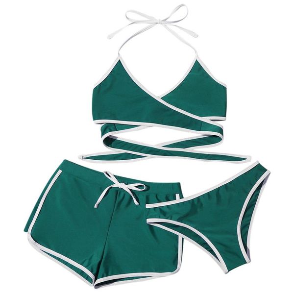 women's swimwear summer three-piece set fashion beachwear bikini halter lace-up bikinis 2021 mujer plus size push up, White;black
women's swimwear summer three-piece set fashion beachwear bikini halter lace-up bikinis 2021 mujer plus size push up, White;black