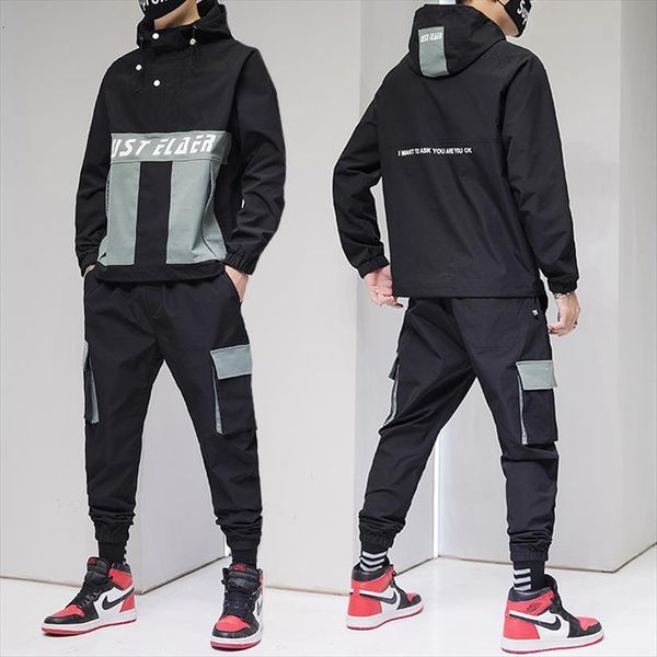 cargo pullover streetwear hooded mens tracksuits 2 pieces sets jackets and pants loose fitness hip hop jacket, Gray
cargo pullover streetwear hooded mens tracksuits 2 pieces sets jackets and pants loose fitness hip hop jacket, Gray