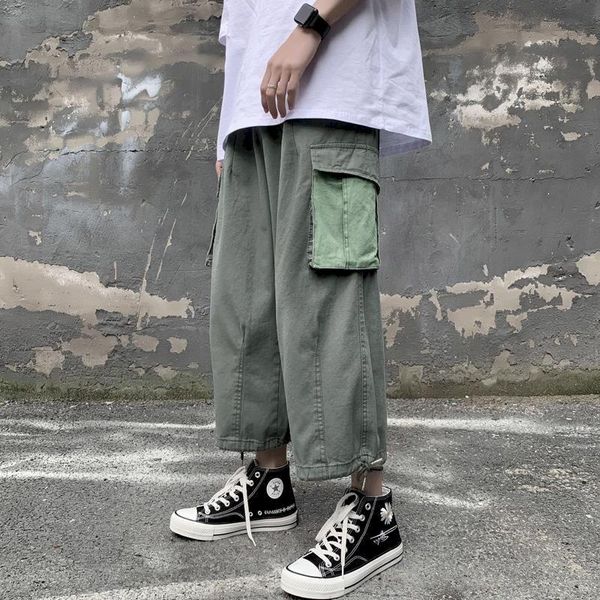 men's pants foufurieux korean solid color men tooling wide-leg 2021 casual straight japanese streetwear man trousers retro, Black
men's pants foufurieux korean solid color men tooling wide-leg 2021 casual straight japanese streetwear man trousers retro, Black