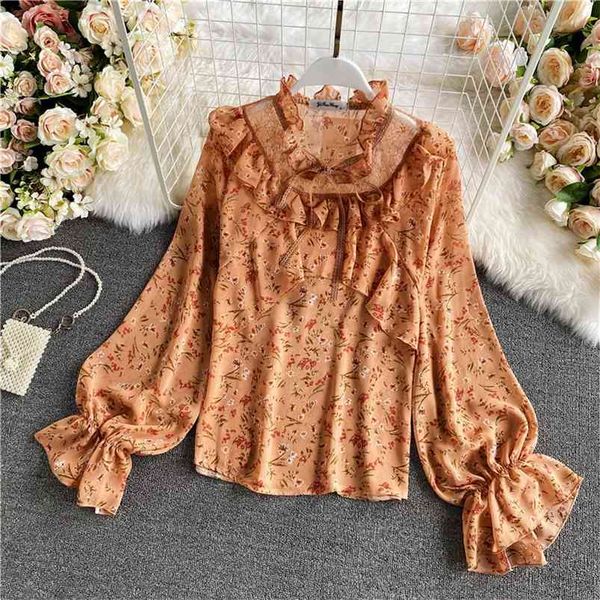 spring autumn style female sweet wood ear collar retro floral puff sleeve chiffon blouse uk487 210507, Black;white
spring autumn style female sweet wood ear collar retro floral puff sleeve chiffon blouse uk487 210507, Black;white