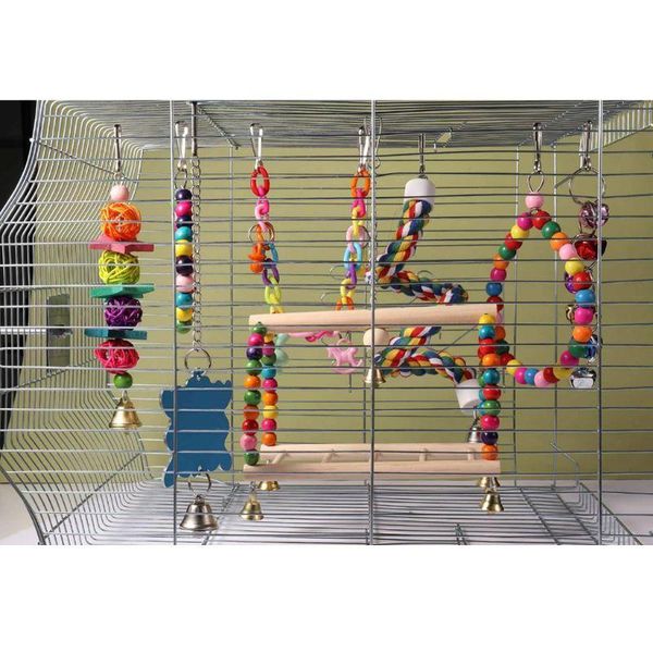other bird supplies 8 pcs/set parrot biting toy suspension bridge swing small conures love birds finches chewing hanging bell string
other bird supplies 8 pcs/set parrot biting toy suspension bridge swing small conures love birds finches chewing hanging bell string
