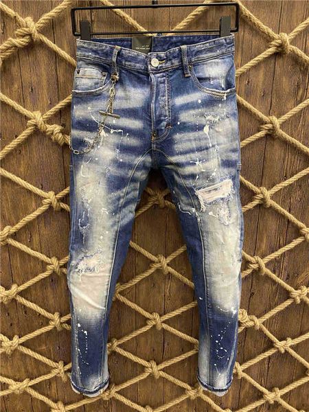 2021 men's jeans fashion classic hole motorcycle straight skinny jeans size 28-38 t03, Blue
2021 men's jeans fashion classic hole motorcycle straight skinny jeans size 28-38 t03, Blue