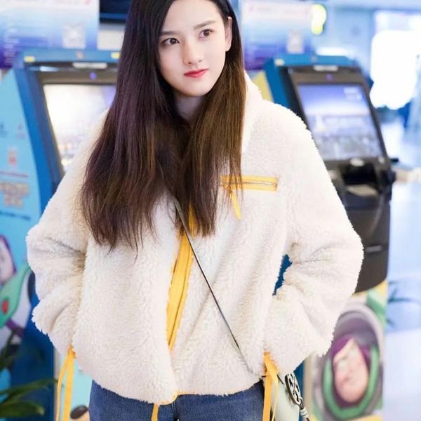 star's same lamb wool coat for women's in autumn and winter of 2021 jackets, Black;brown
star's same lamb wool coat for women's in autumn and winter of 2021 jackets, Black;brown