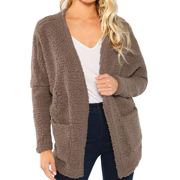 women's jackets loose plush faux fur jacket coat women cardigan autumn winter warm soft female oversize casual outerwear, Black;brown
women's jackets loose plush faux fur jacket coat women cardigan autumn winter warm soft female oversize casual outerwear, Black;brown