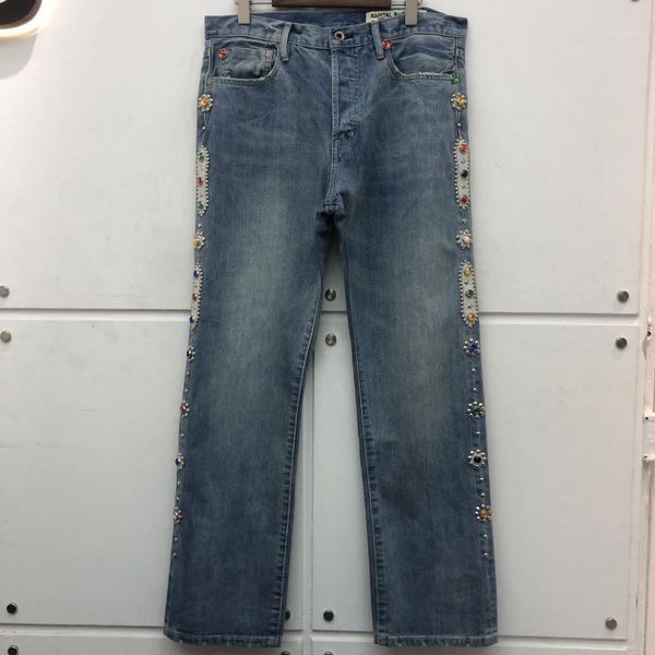 men's jeans 2021fw kapital vintage side inlaid gemstone washed distressed pants men women 1:1 street casual trousers, Blue
men's jeans 2021fw kapital vintage side inlaid gemstone washed distressed pants men women 1:1 street casual trousers, Blue