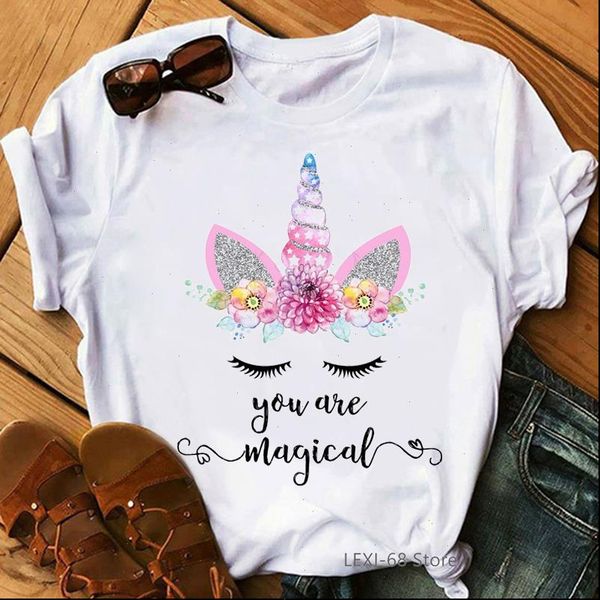 you are women t shirts magic letter print shirt kawaii unicorn graphic femme flowers tshirt female harajuku, White
you are women t shirts magic letter print shirt kawaii unicorn graphic femme flowers tshirt female harajuku, White