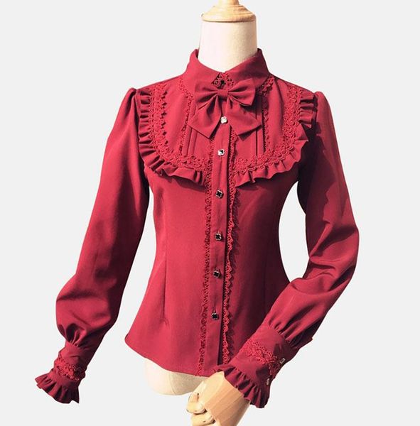 women's blouses & shirts lolita winter warm cotton velvet blouse women cute ruffle long sleeved button up shirt frill slim fit elegant, White
women's blouses & shirts lolita winter warm cotton velvet blouse women cute ruffle long sleeved button up shirt frill slim fit elegant, White