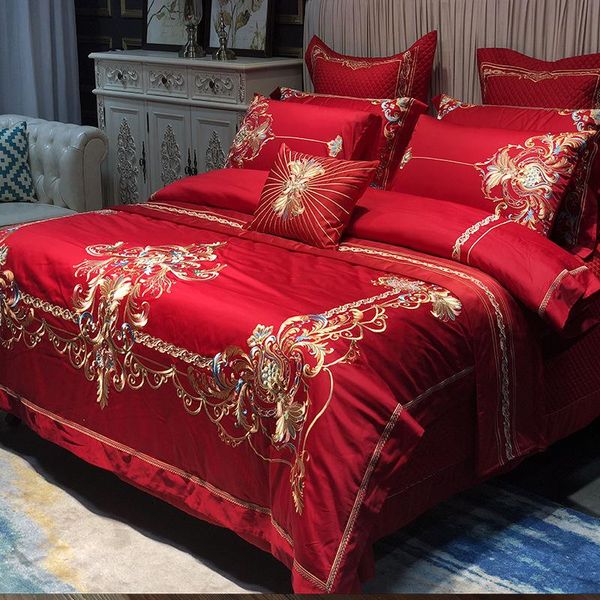 bedding sets 100s satin cotton wedding four-piece bright red high-end embroidery wholesale
bedding sets 100s satin cotton wedding four-piece bright red high-end embroidery wholesale