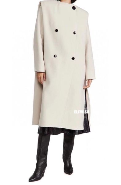 women's trench coats woman white black wool blend double breasted shoulder pad long sleeves round neck, Tan;black
women's trench coats woman white black wool blend double breasted shoulder pad long sleeves round neck, Tan;black