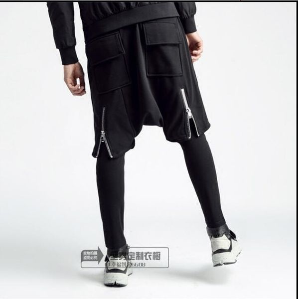 men's pants trendy autumn and winter fake two casual wild harem nightclub fashion cotton, Black
men's pants trendy autumn and winter fake two casual wild harem nightclub fashion cotton, Black