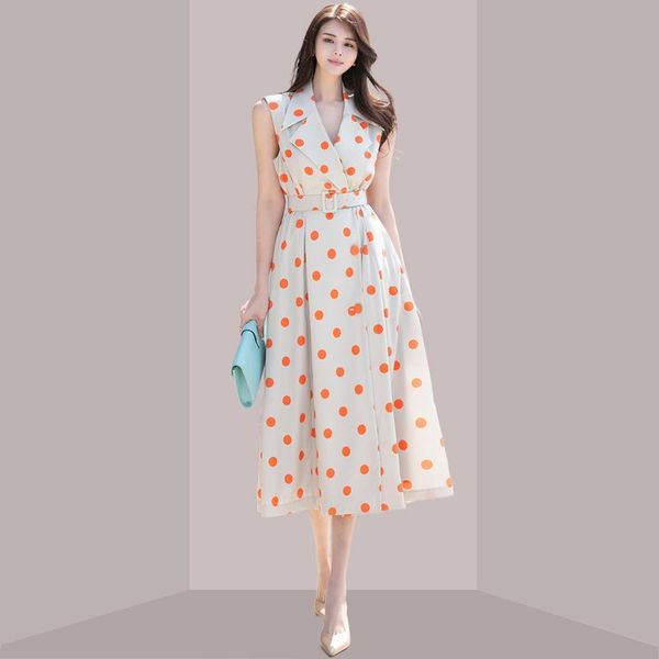 casual dresses women's summer sundress elegant polka dot dress female fashion holiday sleeveless long femme robe vestidos, Black;gray
casual dresses women's summer sundress elegant polka dot dress female fashion holiday sleeveless long femme robe vestidos, Black;gray