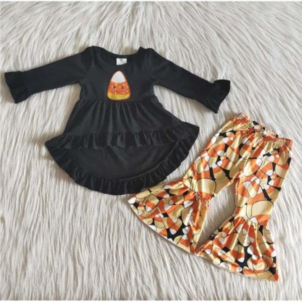 clothing sets rts 2 pieces spring and autumn halloween candy embroidered black long sleeve set girls' two piece, White
clothing sets rts 2 pieces spring and autumn halloween candy embroidered black long sleeve set girls' two piece, White
