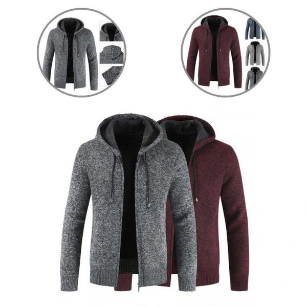 men's sweaters knitted jacket stretchy simple all-match hooded drawstring men, White;black
men's sweaters knitted jacket stretchy simple all-match hooded drawstring men, White;black