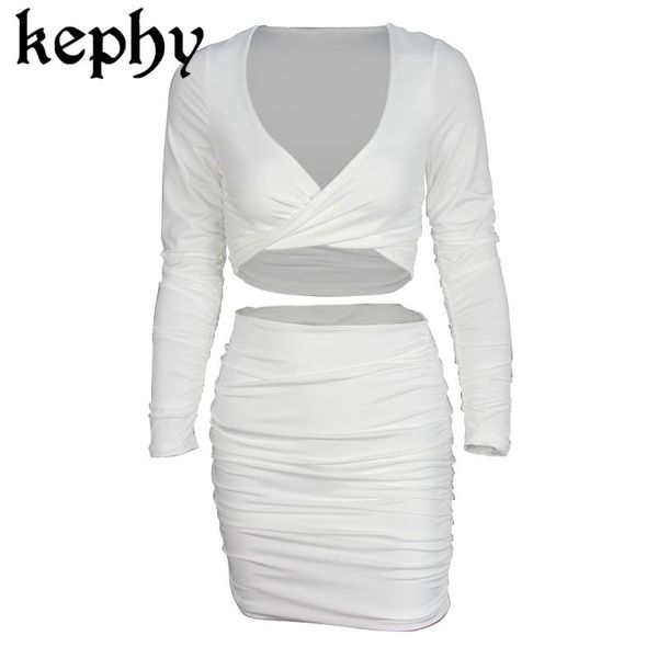 two piece dress v-neck long sleeve pleated skirt large size women's two-piece set shorts women sets clothes, White
two piece dress v-neck long sleeve pleated skirt large size women's two-piece set shorts women sets clothes, White