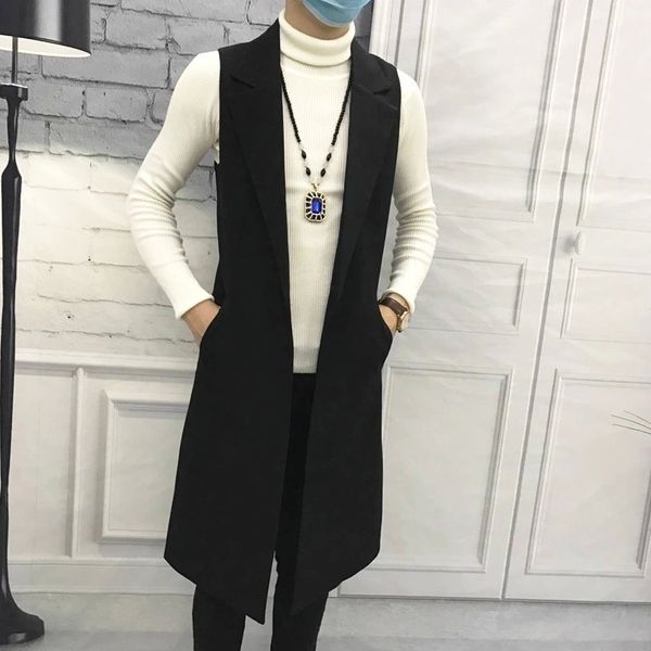 men's vests m-5xl spring autumn clothing fashion shirts strap single-button long vest mens slim sleeveless jacket coat waistcoat l916, Black;white
men's vests m-5xl spring autumn clothing fashion shirts strap single-button long vest mens slim sleeveless jacket coat waistcoat l916, Black;white