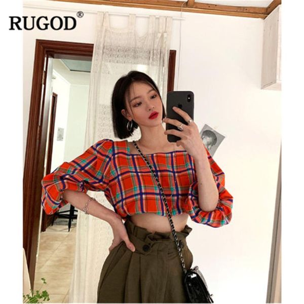 women's blouses & shirts rugod 2021 spring summer women plaid shirt square collar half puff sleeves short elastic waist blouse loose vi, White
women's blouses & shirts rugod 2021 spring summer women plaid shirt square collar half puff sleeves short elastic waist blouse loose vi, White