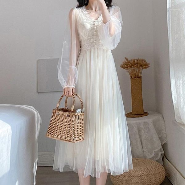 casual dresses mesh lantern sleeve women dress long autumn lace patchwork v-neck female solid a-line girl fairy single breasted clothes, Black;gray
casual dresses mesh lantern sleeve women dress long autumn lace patchwork v-neck female solid a-line girl fairy single breasted clothes, Black;gray