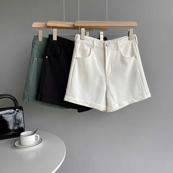 high waist wide leg shorts women's summer white loose pants casual overalls 792 210607, White;black
high waist wide leg shorts women's summer white loose pants casual overalls 792 210607, White;black
