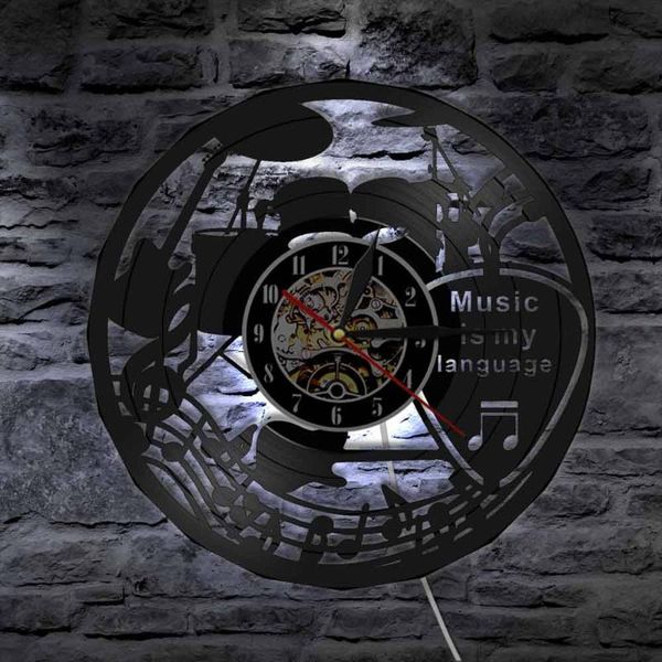 wall lamp music band guitar drums design record clock is my language theater decor gift for lover
wall lamp music band guitar drums design record clock is my language theater decor gift for lover